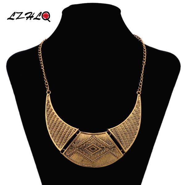 lzhlq gold color fine crescent shape necklace metal carved vintage necklaces pendants bohemian women jewelry collier femme, Silver
lzhlq gold color fine crescent shape necklace metal carved vintage necklaces pendants bohemian women jewelry collier femme, Silver