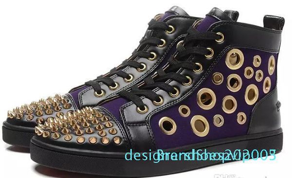 2017 new arrival men fashion red bottom sneakers high real leather with holes rivets summer men fashion shoes casual d05, Black
2017 new arrival men fashion red bottom sneakers high real leather with holes rivets summer men fashion shoes casual d05, Black