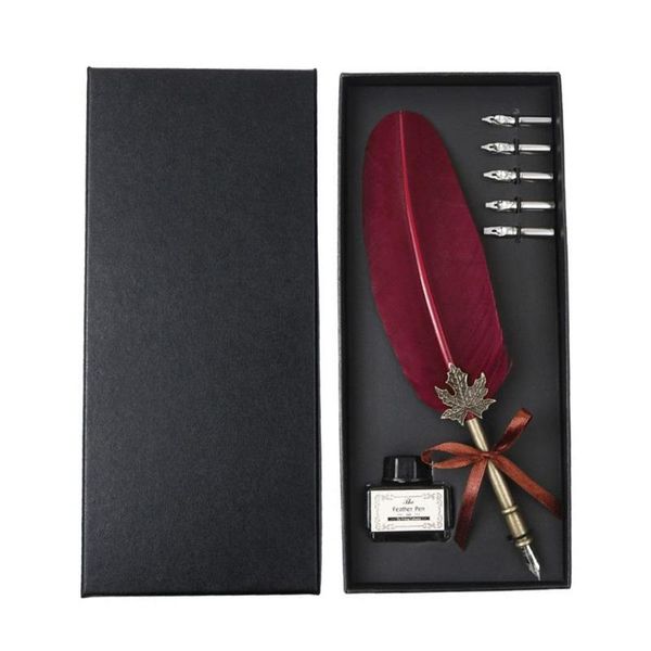 1set english calligraphy feather dip pen writing ink set stationery gift box with 5 nib wedding gift quill pen fountain new
1set english calligraphy feather dip pen writing ink set stationery gift box with 5 nib wedding gift quill pen fountain new