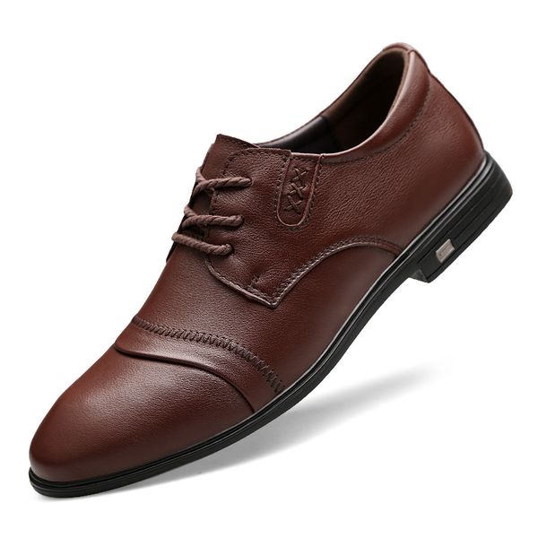 leather casual shoes england style solid oxfords lace up outdoor men's business shoes real leather men leisure %, Black
leather casual shoes england style solid oxfords lace up outdoor men's business shoes real leather men leisure %, Black