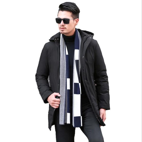 fashion slim thick men's winter snow new parkas coats v0418-003, Tan;black