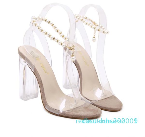 summer fashion beading chain crystal shoes clear transparent thick heel sandals party events size 35 to 40 r01, Black
summer fashion beading chain crystal shoes clear transparent thick heel sandals party events size 35 to 40 r01, Black