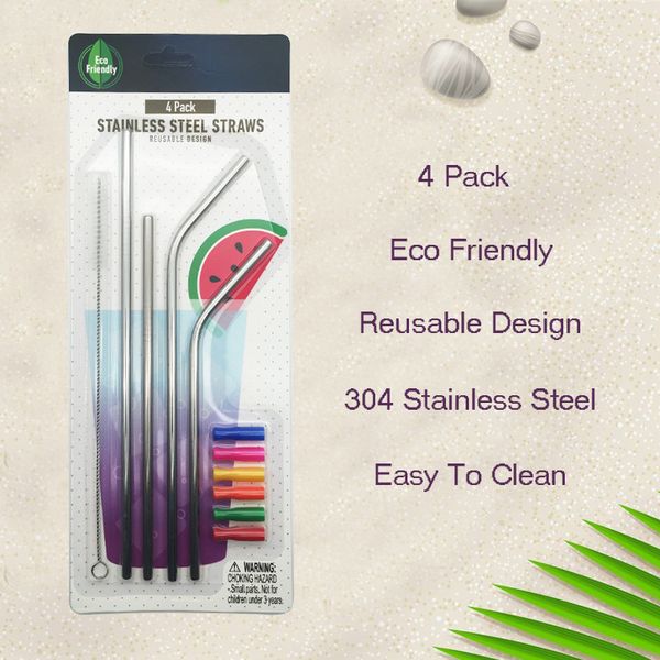 straight bend stainless steel straw set with cleaning brush silicone tips reusable metal drinking straws home party bar tool vt0670
straight bend stainless steel straw set with cleaning brush silicone tips reusable metal drinking straws home party bar tool vt0670