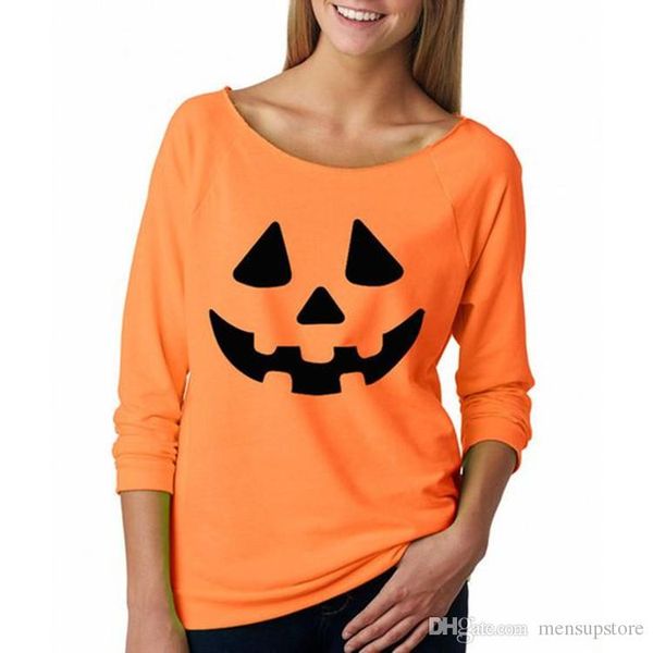 halloween women pumpkin orange hoodies autumn spring cool holiday sweatshirts, Black
