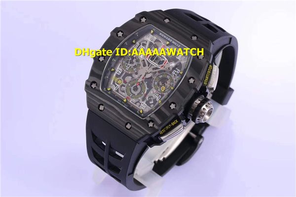 KV 011-03 NTPT Черные углеродные волокна Мужские часы 7750 Автоматический хронограф 28800 VP