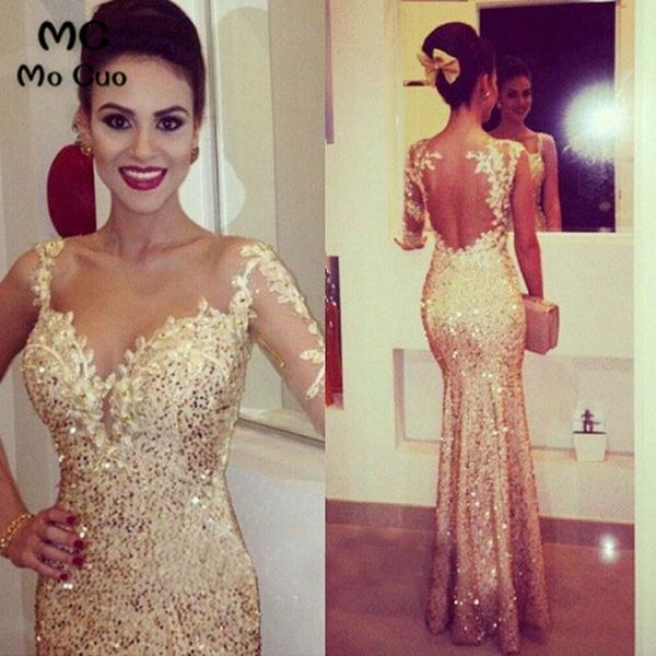 elegant 2019 gold champagne mermaid evening dresses long with sequined vestido longo prom gown evening party dress for women, White;black
elegant 2019 gold champagne mermaid evening dresses long with sequined vestido longo prom gown evening party dress for women, White;black