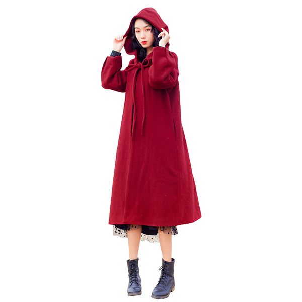 2019spring autumn women long woolen coat red coat hooded overcoat maxi long wool female jacket ladies coats winter, Black
2019spring autumn women long woolen coat red coat hooded overcoat maxi long wool female jacket ladies coats winter, Black