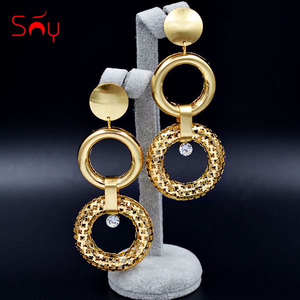sunny jewelry vintage earrings big round long drop dangle earrings for women exquisite jewelry hollow cubic zirconia for party, Golden
sunny jewelry vintage earrings big round long drop dangle earrings for women exquisite jewelry hollow cubic zirconia for party, Golden