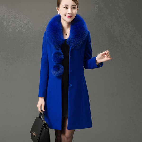 2019 autumn winter women new fashion large fur collar long single-breasted woolen cashmere coat lady large size laced wool coat, Black
2019 autumn winter women new fashion large fur collar long single-breasted woolen cashmere coat lady large size laced wool coat, Black