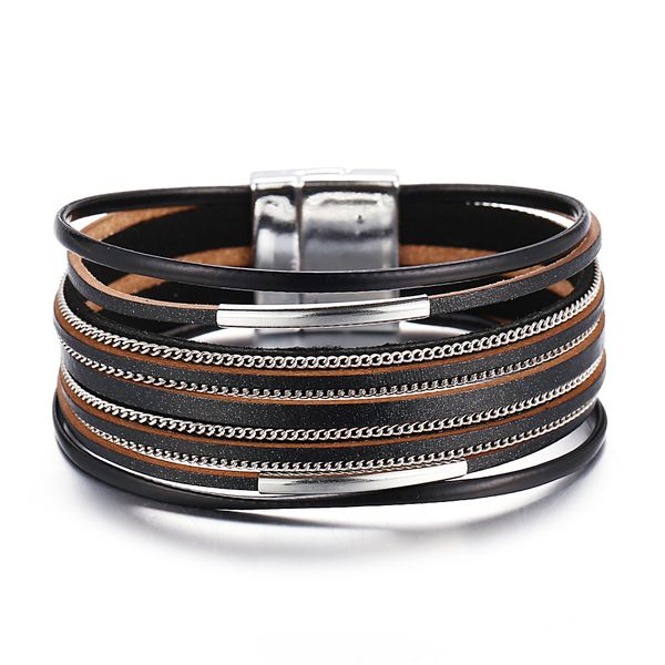 2019 new punk handmade back red multilayer wide genuine leather wrap bracelet woman men magnetic clasp bracelets pulsera hombre, Golden;silver
2019 new punk handmade back red multilayer wide genuine leather wrap bracelet woman men magnetic clasp bracelets pulsera hombre, Golden;silver
