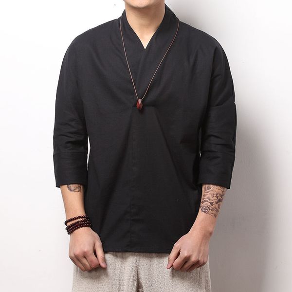 2019 mens baggy t shirt men cotton linen tee shirts male three quarter v neck tshirt man chinese style & tees black t-shirt, White;black
2019 mens baggy t shirt men cotton linen tee shirts male three quarter v neck tshirt man chinese style & tees black t-shirt, White;black