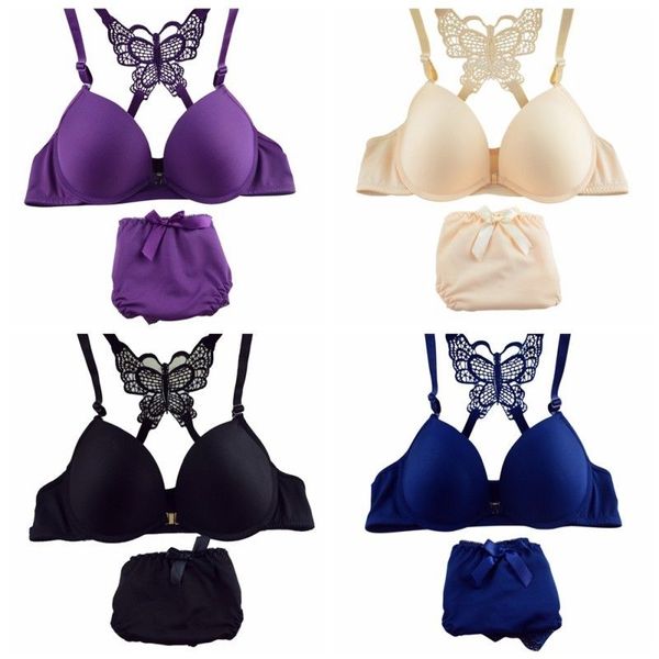 front closed push up brassiere panties women deep v bra and knickers set solid color female underwear butterfly back lingerie, Red;black
front closed push up brassiere panties women deep v bra and knickers set solid color female underwear butterfly back lingerie, Red;black