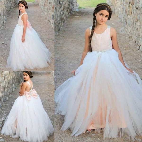 sleeveless tulle flower girl dress birthday wedding party lace bow bridesmaid holiday kids pageant dresses, White;blue
sleeveless tulle flower girl dress birthday wedding party lace bow bridesmaid holiday kids pageant dresses, White;blue