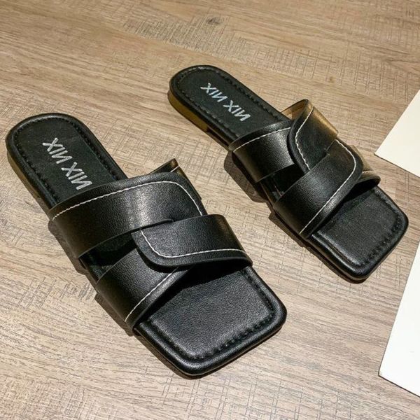 slippers flat open toe for women casual leather indoor outdoor slides comfort soft sole beach flip flops shoes, Black
slippers flat open toe for women casual leather indoor outdoor slides comfort soft sole beach flip flops shoes, Black