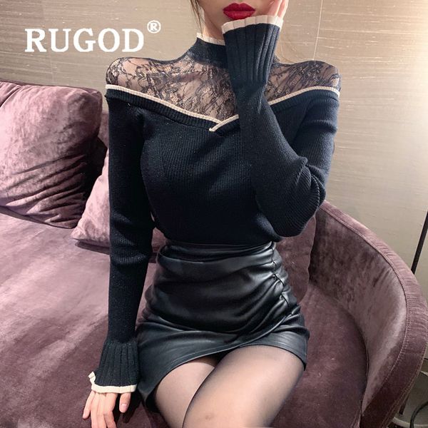 rugod lace stitching kintted sweater pullover jumper winter for women knitwear korean style womens sweaters 2019, White;black
rugod lace stitching kintted sweater pullover jumper winter for women knitwear korean style womens sweaters 2019, White;black