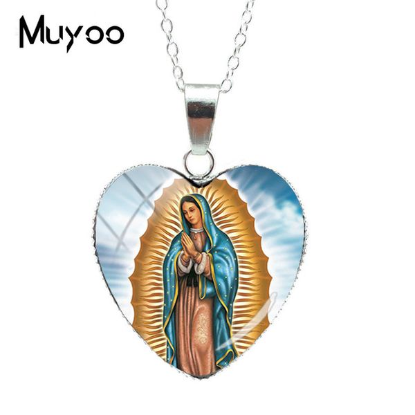 new fashion virgin mary heart of love pendants necklace our lady of guadalupe jewelry glass art heart necklaces, Silver
new fashion virgin mary heart of love pendants necklace our lady of guadalupe jewelry glass art heart necklaces, Silver