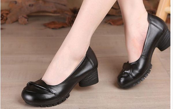 2019 women's shoes in spring and autumn with new style middle heel coarse heel round head #w62, Black
2019 women's shoes in spring and autumn with new style middle heel coarse heel round head #w62, Black