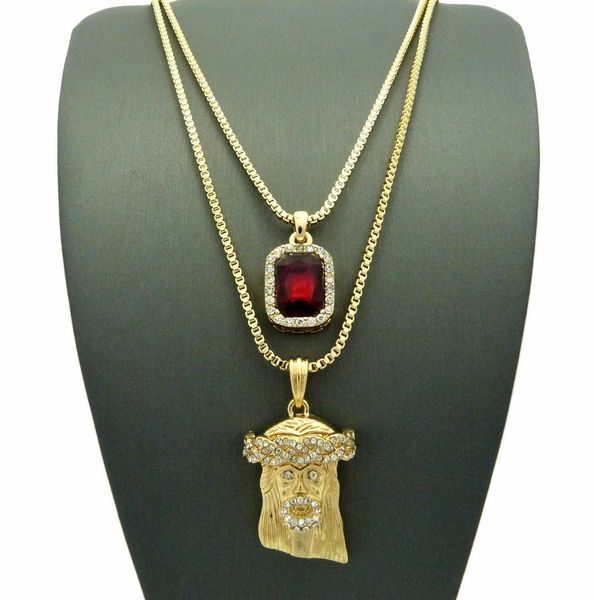 gold hiphop jesus square ruby pendant charm chain necklace jewelry 2 pcs necklace set rapper accessories, Silver
gold hiphop jesus square ruby pendant charm chain necklace jewelry 2 pcs necklace set rapper accessories, Silver
