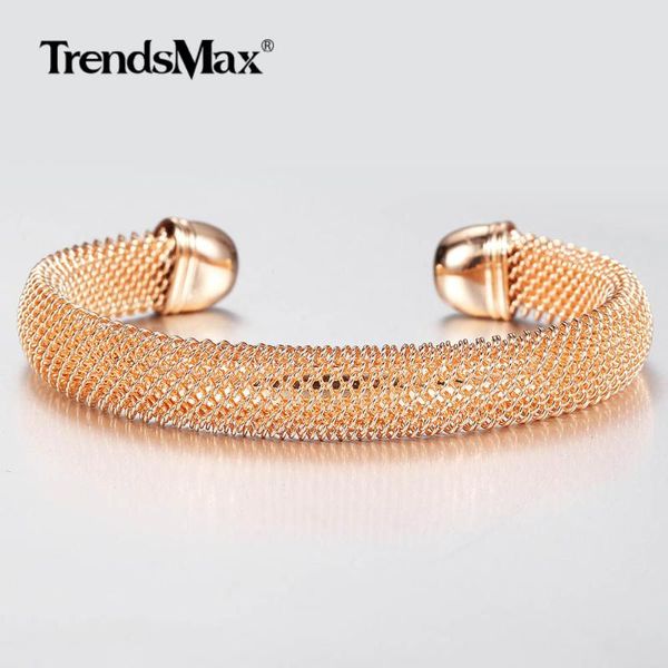 new men women's 10mm opening big 585 rose gold cuff bangle bracelet braided link wristband for mother jewelry gift cb53, Black
new men women's 10mm opening big 585 rose gold cuff bangle bracelet braided link wristband for mother jewelry gift cb53, Black