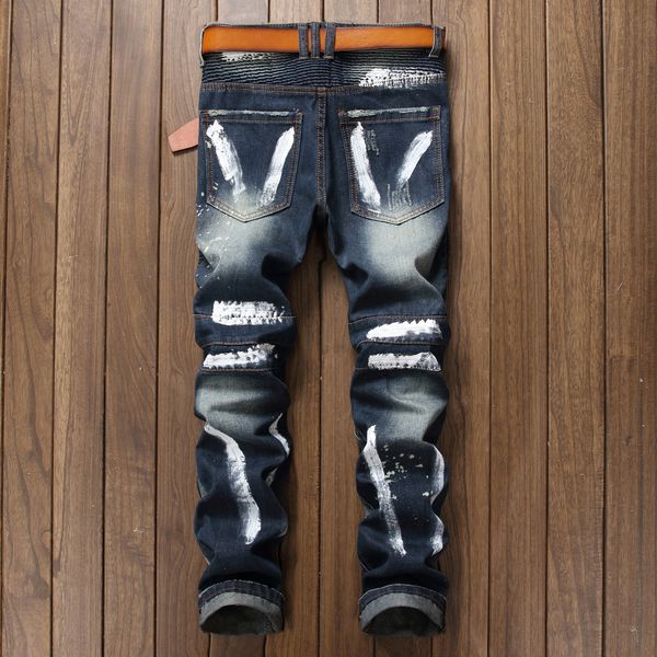 unique mens distressed pleated tiger badge ripped jeans fashion designer retro washed blue motorcycle straight leg denim pants
unique mens distressed pleated tiger badge ripped jeans fashion designer retro washed blue motorcycle straight leg denim pants