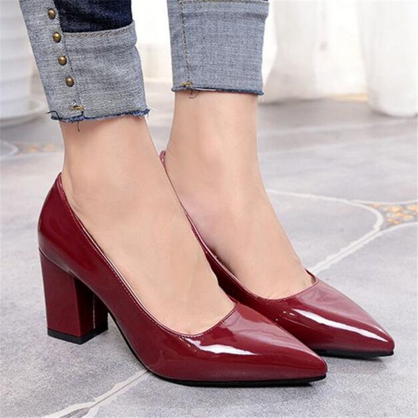 women pumps 2018 women's shoes pointed thick heel with high heel 7 cm new single shoes female autumn shallow mouth size 33-43, Black
women pumps 2018 women's shoes pointed thick heel with high heel 7 cm new single shoes female autumn shallow mouth size 33-43, Black