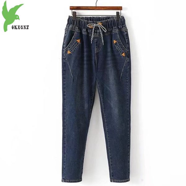 plus size 5xl women jeans 2018 new autumn winter elastic waist denim trousers large size loose female washed harem pants 1987, Blue
plus size 5xl women jeans 2018 new autumn winter elastic waist denim trousers large size loose female washed harem pants 1987, Blue