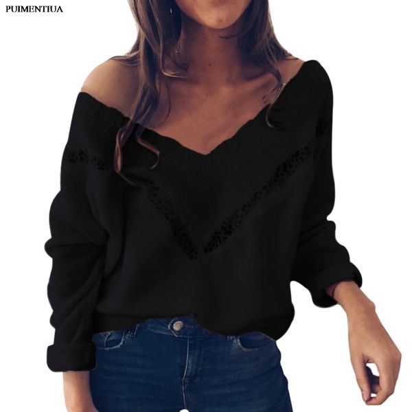 puimentiua women low knitted cut lace patchwork long sleve blouse and blouse fall 2019 new, White
puimentiua women low knitted cut lace patchwork long sleve blouse and blouse fall 2019 new, White