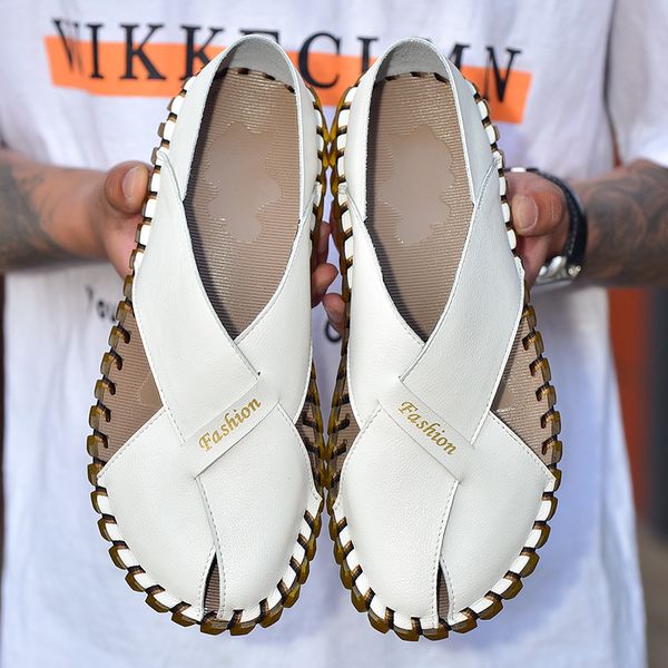 sandals classic genuine leather men's summer beach breathable casual shoes men outdoor slippers sneakers sandalia, Black
sandals classic genuine leather men's summer beach breathable casual shoes men outdoor slippers sneakers sandalia, Black