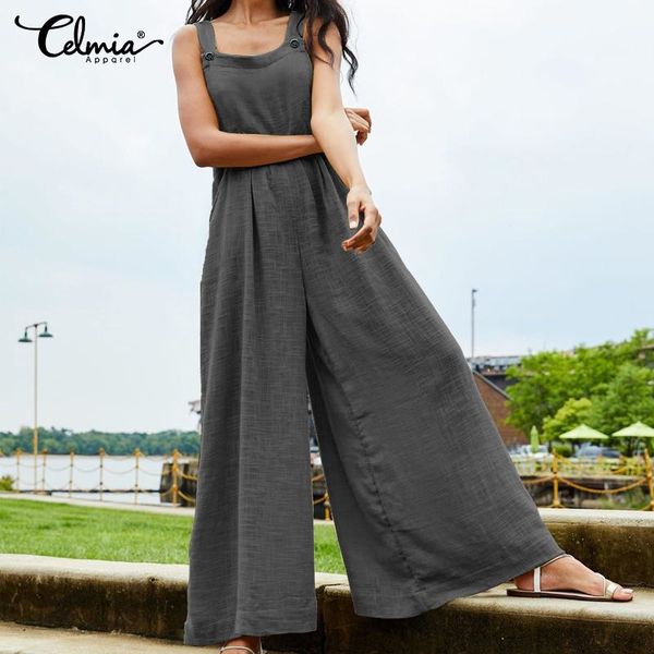 celmia women cotton casual jumpsuits summer straps dungaree wide leg rompers ladies overalls casual loose playsuits plus size, Black;white
celmia women cotton casual jumpsuits summer straps dungaree wide leg rompers ladies overalls casual loose playsuits plus size, Black;white