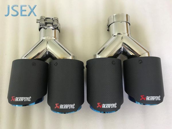2pcs left and righ carbon fibre grilled blue akrapovic stainless ak universal automobile exhaust pipe muffler car accessories
2pcs left and righ carbon fibre grilled blue akrapovic stainless ak universal automobile exhaust pipe muffler car accessories