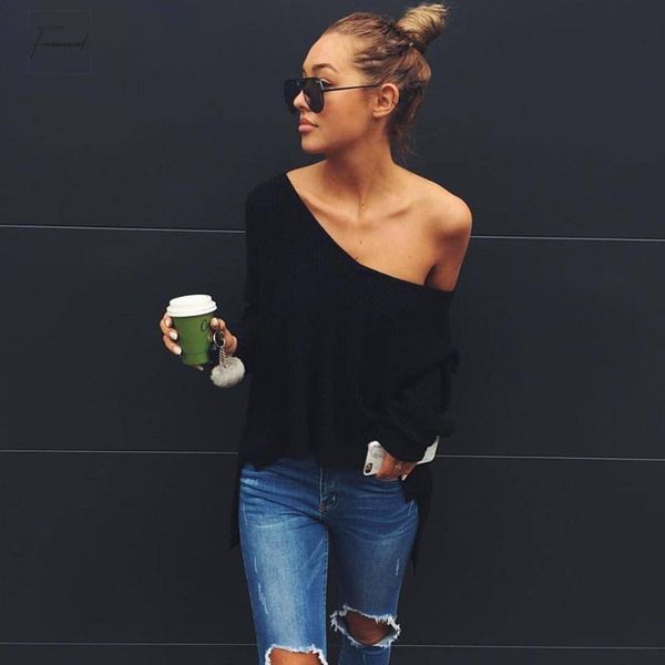 off shoulder knitted sweater women black pullovers knitwear short sleeve oversized autumn winter white jumper pull femme, White;black
off shoulder knitted sweater women black pullovers knitwear short sleeve oversized autumn winter white jumper pull femme, White;black