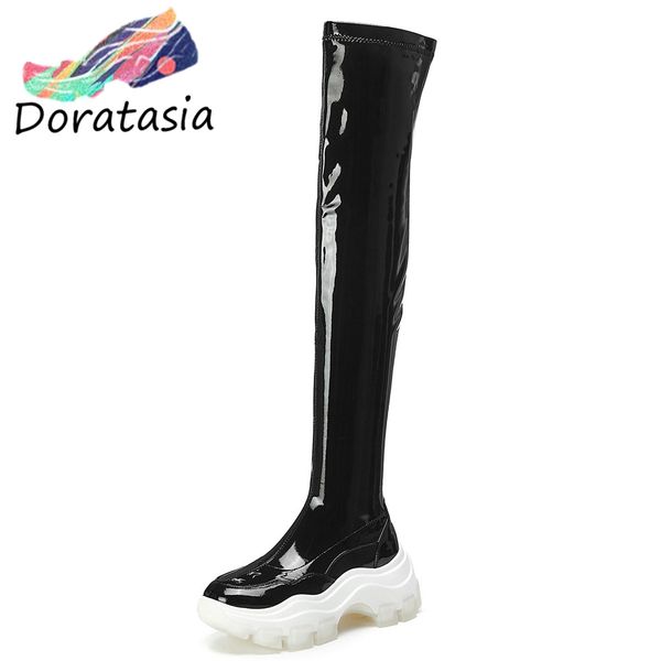 doratasia new fashion over the knee stretch boots ladies genuine leather thigh high boots women platform wedges shoes woman, Black
doratasia new fashion over the knee stretch boots ladies genuine leather thigh high boots women platform wedges shoes woman, Black