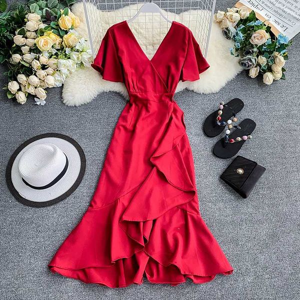 new women office dress vestidos mujer summer v neck slim bandage bodycon dresses elegant ladies irregular ruffles long robe, Black;gray
new women office dress vestidos mujer summer v neck slim bandage bodycon dresses elegant ladies irregular ruffles long robe, Black;gray