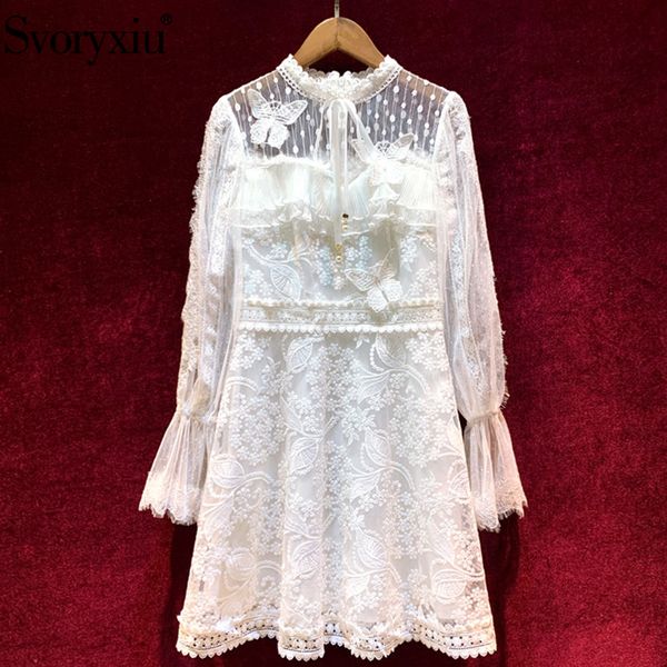 svoryxiu designer summer vintage white lace embroidery dress women's elegant flare sleeve butterfly applique luxury short dress, Black;gray
svoryxiu designer summer vintage white lace embroidery dress women's elegant flare sleeve butterfly applique luxury short dress, Black;gray