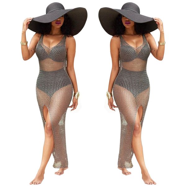 womens designer dress perspective mesh beach dress fashion split womens clothes for 2019 summer new wholesale size s-2xl, White;black
womens designer dress perspective mesh beach dress fashion split womens clothes for 2019 summer new wholesale size s-2xl, White;black