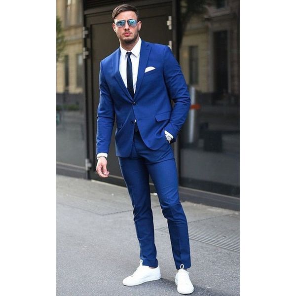 two buttons royal blue men suits business men tuxedos prom suit jacket+pants custom made suits a0216, White;black
two buttons royal blue men suits business men tuxedos prom suit jacket+pants custom made suits a0216, White;black