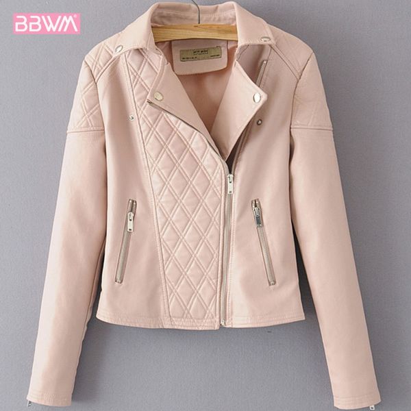 pu long sleeve lapel black women's jacket 2019 cool street retro lattice locomotive pink zipper diamond female coat slim wine, Black;brown
pu long sleeve lapel black women's jacket 2019 cool street retro lattice locomotive pink zipper diamond female coat slim wine, Black;brown