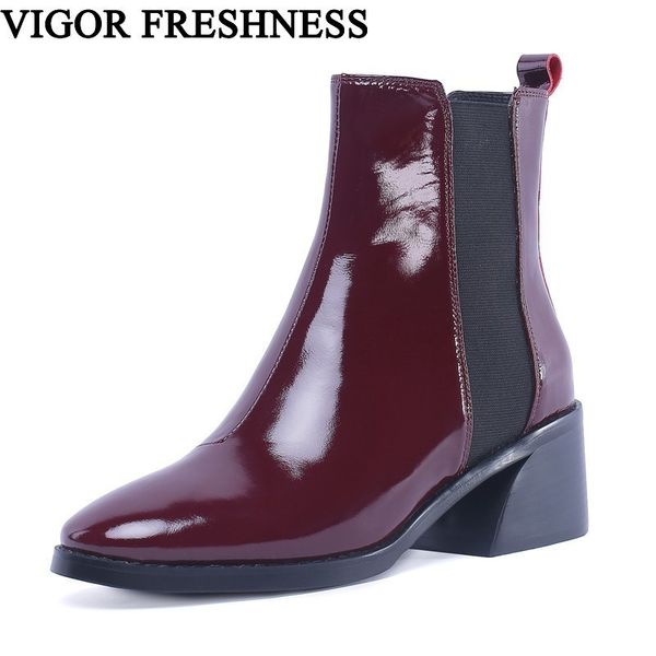vigor freshness women shoes autumn boots winter woman shoes ankle boots patent leather elastics band slip on 47 48 my87, Black
vigor freshness women shoes autumn boots winter woman shoes ankle boots patent leather elastics band slip on 47 48 my87, Black