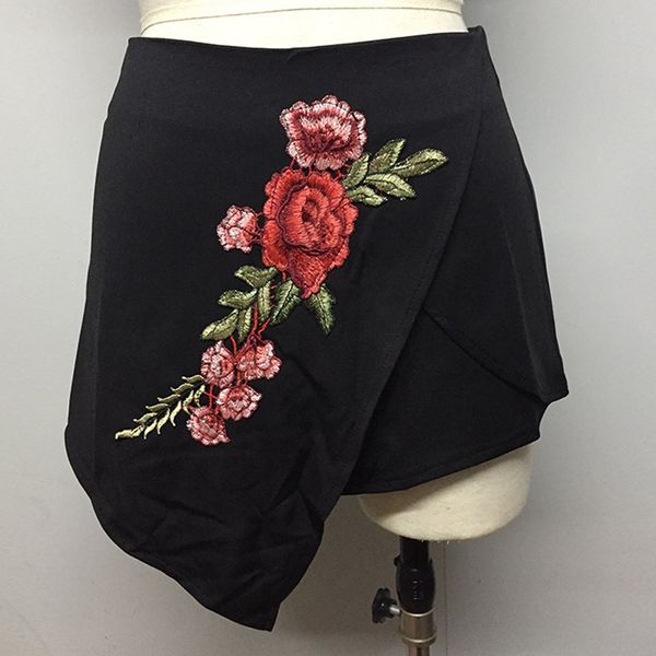 new summer embroidery rose flowers a-shape skirt women vintage layered irregular mini skirt, Black
new summer embroidery rose flowers a-shape skirt women vintage layered irregular mini skirt, Black