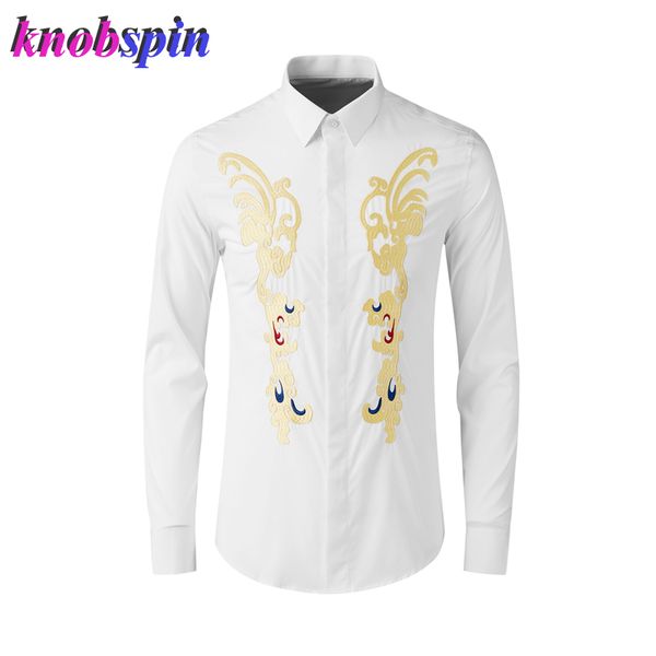 elegant embroidery long sleeve shirt for men solid color causal slim business male dress shirts plus size -4xl camisa masculina, White;black
elegant embroidery long sleeve shirt for men solid color causal slim business male dress shirts plus size -4xl camisa masculina, White;black