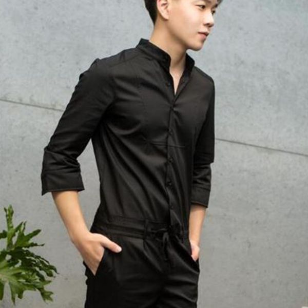 men's tracksuits spring and summer trendy seven-point sleeves fashion casual one-piece overalls jumpsuit shorts hairdresser slim jumpsu, Gray
men's tracksuits spring and summer trendy seven-point sleeves fashion casual one-piece overalls jumpsuit shorts hairdresser slim jumpsu, Gray