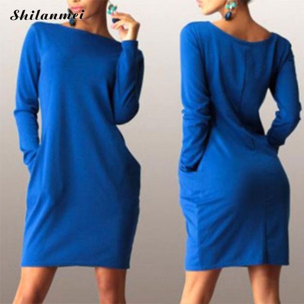 2019 new solid pockets casual loose autumn dress women's o-neck long sleeve mini bodycon dresses vestidos package hip dresses, Black;gray
2019 new solid pockets casual loose autumn dress women's o-neck long sleeve mini bodycon dresses vestidos package hip dresses, Black;gray