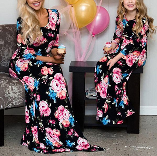 mom and daughter dress mommy and me 2019 blue floral printed long dress mother daughter dresses mother clothes, Black;gray
mom and daughter dress mommy and me 2019 blue floral printed long dress mother daughter dresses mother clothes, Black;gray