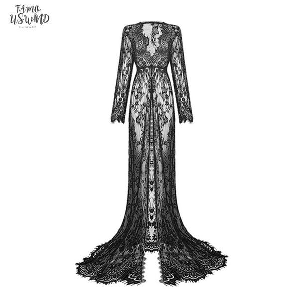 women long sleeve v neck lace mesh see through gothic party vintage floor length elegant floral holiday split, Black;gray
women long sleeve v neck lace mesh see through gothic party vintage floor length elegant floral holiday split, Black;gray