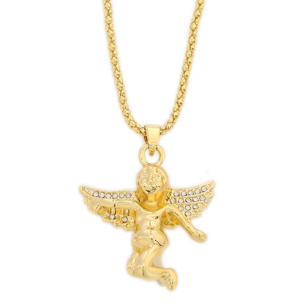 gold plated baby angel wing with rhinestone engraved pendant rope chain necklace, Silver
gold plated baby angel wing with rhinestone engraved pendant rope chain necklace, Silver