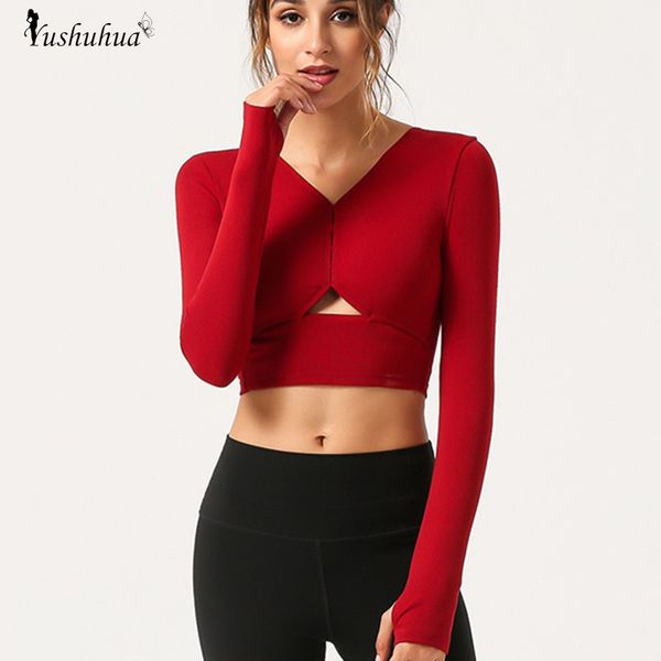 yushuhua women fitness yoga cropped tight sport shirts women gym clothes long sleeve workout running sportswear, White;red
yushuhua women fitness yoga cropped tight sport shirts women gym clothes long sleeve workout running sportswear, White;red