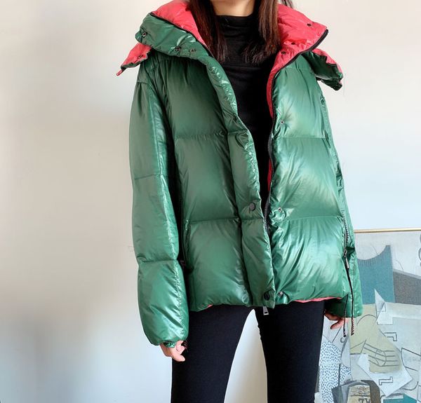 women's down parkas jacket loose short winter outdoor clothing thick warm 2019 new ski suit european authentic hooded english style 36a, Black
women's down parkas jacket loose short winter outdoor clothing thick warm 2019 new ski suit european authentic hooded english style 36a, Black