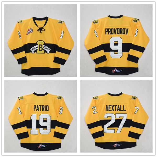 custom whl brandon wheat kings #9 ivan provorov #19 nolan patrick #27 ron hextall yellow hockey jersey stitched logos embroidered customized, Black
custom whl brandon wheat kings #9 ivan provorov #19 nolan patrick #27 ron hextall yellow hockey jersey stitched logos embroidered customized, Black