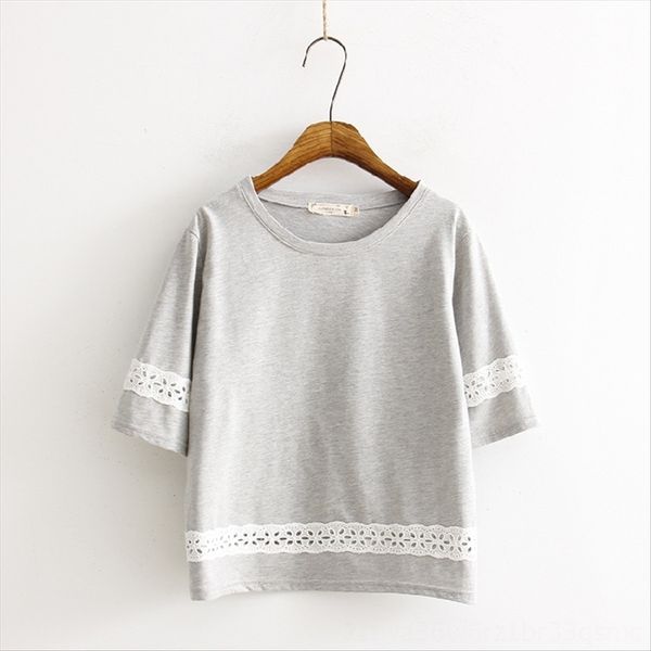 2019 summer clothes mori women's clothing t-shirt lace hollow-out lace stitching round collar short-sleeved t-shirt female, White
2019 summer clothes mori women's clothing t-shirt lace hollow-out lace stitching round collar short-sleeved t-shirt female, White