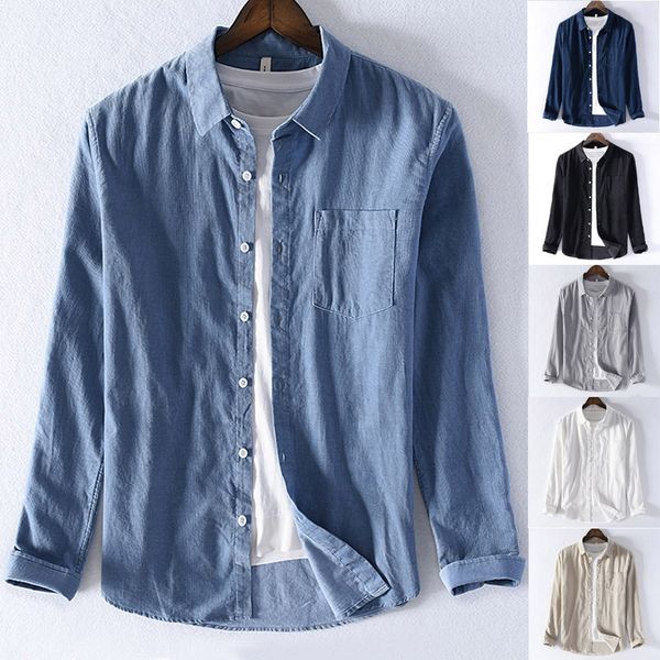 fashion causal shirt men long sleeve shirts solid color blouse male cotton loose shirt camisa hombre gh4, White;black
fashion causal shirt men long sleeve shirts solid color blouse male cotton loose shirt camisa hombre gh4, White;black